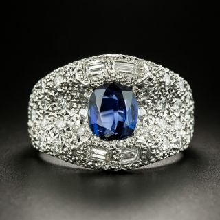 1.58 Carat No-Heat Cambodian Sapphire and Diamond Ring - GIA  - 2