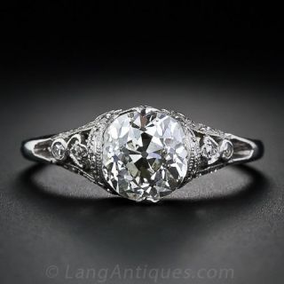 1.59 Carat  Antique Diamond  Engagement Ring