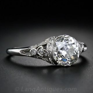 1.59 Carat  Antique Diamond  Engagement Ring
