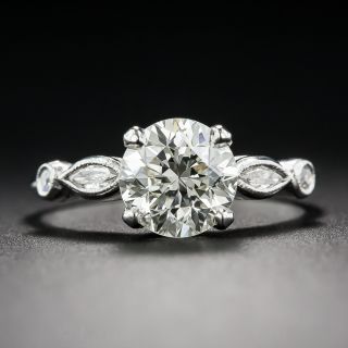 1.59 Carat Diamond Vintage Engagement Ring GIA L-VS1