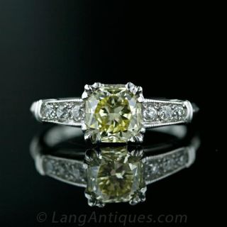 1.59 ct. Natural Fancy Yellow Diamond Ring Main View 1