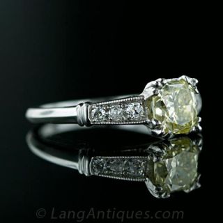 1.59 ct. Natural Fancy Yellow Diamond Ring