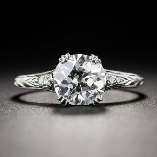 1.59 Diamond Vintage Solitaire Engagement Ring - GIA H VS2 