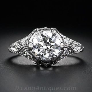 1.60 Carat Art Deco Diamond Engagement Ring
