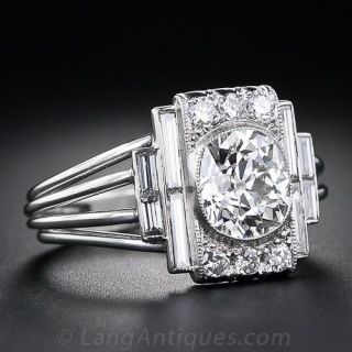 1.60 Carat Art Deco Diamond Engagement Ring