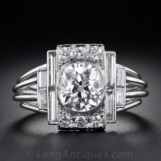 1.60 Carat Art Deco Diamond Engagement Ring