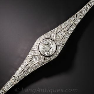 1.60 Carat Center Art Deco Diamond Bracelet