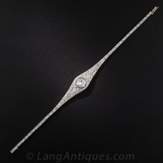 1.60 Carat Center Art Deco Diamond Bracelet