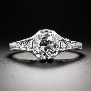 1.60 Carat Diamond and Platinum Art Deco Style Ring