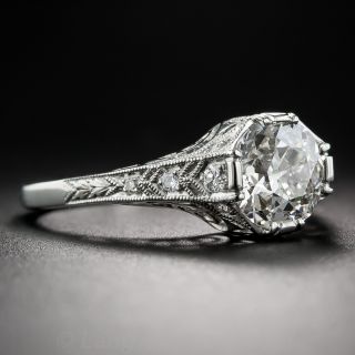 1.60 Carat Diamond and Platinum Art Deco Style Ring