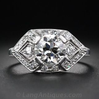 1.60 Carat Diamond Art Deco Enggaement Ring
