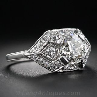 1.60 Carat Diamond Art Deco Enggaement Ring