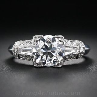 1.60 Carat Diamond Art Deco Style Engagement Ring
