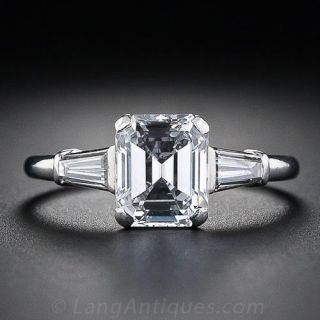 1.60 Carat ‘E VS2’ Emerald-Cut Diamond Ring
