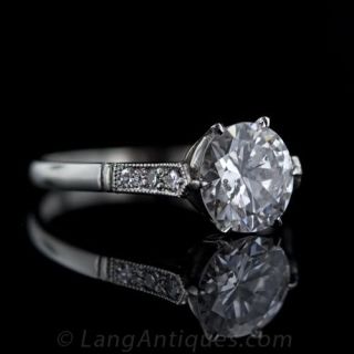 1.60 Carat European Cut Diamond Ring
