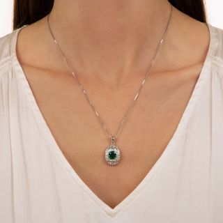 1.60 Carat No-Treatment Colombian Emerald and Diamond Pendant - GIA