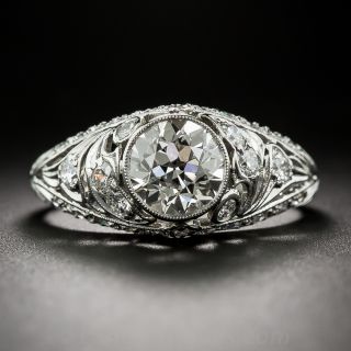 1.60 Carat Platinum and Diamond Art Deco Engagement Ring