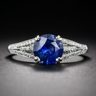 1.60 Carat Sapphire & Diamond Edwardian Style Ring