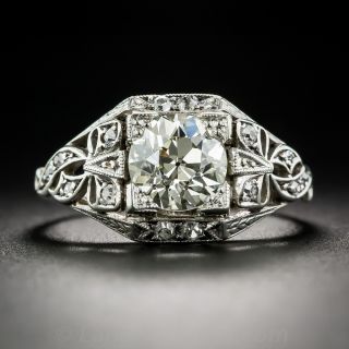  1.60 Carat Vintage Diamond Engagement Ring in Silver