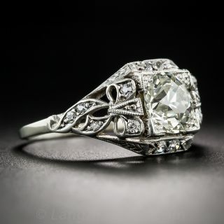  1.60 Carat Vintage Diamond Engagement Ring in Silver