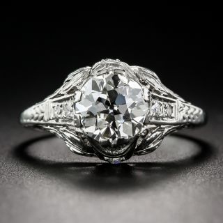1.61 Carat Art Deco Diamond Engagement Ring GIA J, VVS2