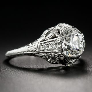 1.61 Carat Art Deco Diamond Engagement Ring GIA J, VVS2