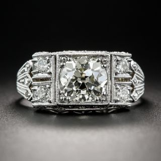 1.61 Carat Diamond and Platinum Art Deco Engagement Ring