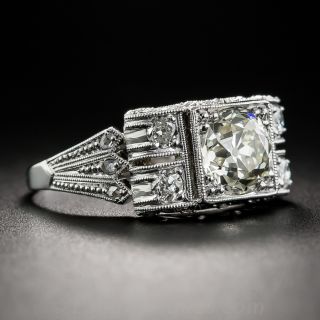 1.61 Carat Diamond and Platinum Art Deco Engagement Ring