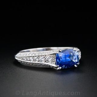 1.61 Carat Sapphire Diamond Engagement Ring