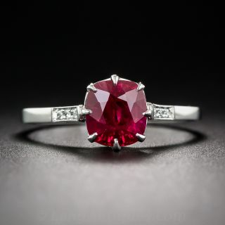 1.62 Carat Burmese Ruby Ring - 1