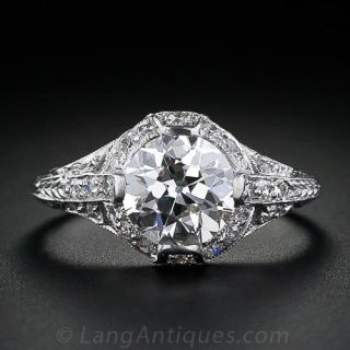 1.62 European-Cut Vintage Diamond Ring