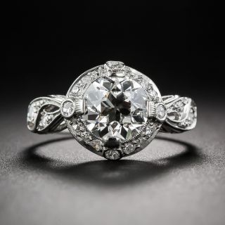 1.62 GIA: I-VS1 Old European Diamond and Platinum Art Deco Ring