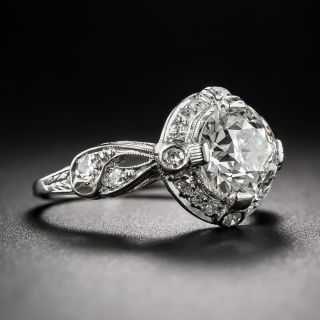 1.62 GIA: I-VS1 Old European Diamond and Platinum Art Deco Ring