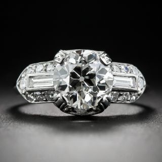1.63 Carat Diamond Art Deco Style Engagement Ring