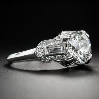 1.63 Carat Diamond Art Deco Style Engagement Ring