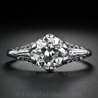 1.64 Carat Diamond 1920s Engagement Ring