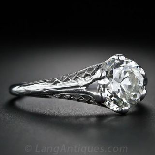 1.64 Carat Diamond 1920s Engagement Ring