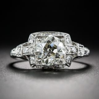 1.64 Carat Diamond and Platinum Art Deco Ring