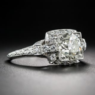 1.64 Carat Diamond and Platinum Art Deco Ring