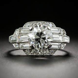 1.65 Carat Art Deco Diamond Ring - GIA F-SI1