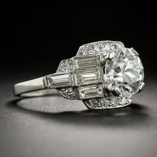 1.65 Carat Art Deco Diamond Ring - GIA F-SI1