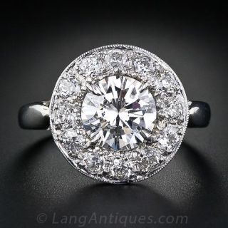 1.65 Carat Center Vintage Diamond Ring