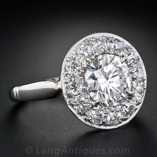 1.65 Carat Center Vintage Diamond Ring