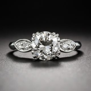1.65 Carat Diamond and Platinum Vintage Engagement Ring