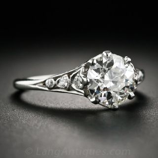 1.65 Carat Diamond Platinum Antique Engagement Ring