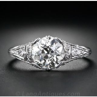 1.65 Carat Edwardian/Art Deco Diamond Engagement Ring