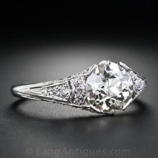 1.65 Carat Edwardian/Art Deco Diamond Engagement Ring
