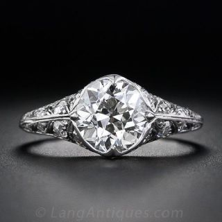 1.65 Carat Edwardian Diamond Engagement Ring