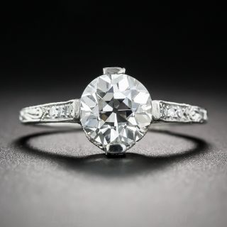 1.66 Carat Diamond Art Deco Style Engagement Ring GIA I VS2