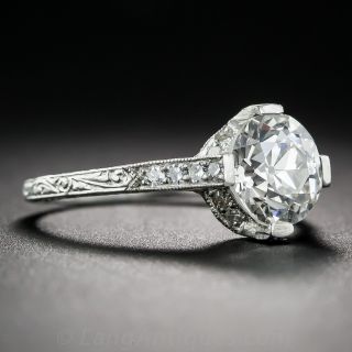 1.66 Carat Diamond Art Deco Style Engagement Ring GIA I VS2